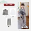 Traje Bordado Nuevo Estilo Chino Estilo Nacional para Niños Vestido de Primavera y Otoño Atuendo Guapo para Niño Presentación Recitación Anfitrión Dinastía Han