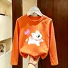 Camiseta de Manga Larga para Niñas, Nuevo Estilo Coreano Otoño 2026, Camiseta Básica Casual para Niños Mayores, Top de Cuello Redondo para Niños, Ropa de Otoño