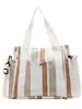Bolso de Hombro para Mujer de Gran Capacidad Estilo Coreano Nuevo Estilo 2025 Bolso Tote Casual Rayado Ropa de Trabajo Bolso Grande Simple