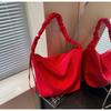 Bolsa de Lona Transfronteriza para Mujer, Gran Capacidad, Nuevo Verano 2026 Versátil Plegada Bolso de Hombro Cruzado, Bolsa de Compras para Estudiante Universitaria