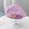 Gorro de Bebé Otoño Invierno Niña Infantil Lindo Boina de Flor Gorro de Lana Infantil Niña Gorro de Punto de Pintor Moderno