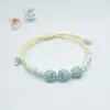 Pulseira de Cerâmica com Contas para Mulheres de Jingdezhen, Pulseira de Estilo Nicho de Alto Padrão, Pulseira Trançada Atacado, Lembrança de Viagem