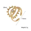 Anillo Abierto de Acero Inoxidable de Venta Caliente Europea y Americana Ojo de Diablo Punto Diamante Chapado en Oro Real de 18 Quilates Titanio No Descolorante Joyería de Mano para Mujeres