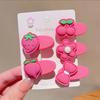 Horquilla de oso de fresa para niños, flequillo roto, tocado de niña pequeña, flequillo de bebé de celebridad de Internet, accesorios para el cabello en la parte posterior de la cabeza