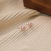 Aretes de Plata de Ley S999 Perla Natural de Agua Dulce Pequeña para Mujer Estilo Mini Simple Sentido de Alta Gama Estilo Japonés y Coreano Poste de Oreja No Alérgico