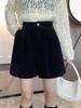 Nuevos Pantalones Cortos de Pana para Mujer Otoño e Invierno 2026, Pantalones de Pierna Ancha Adelgazantes de Cintura Alta, Ropa Exterior Estilo Coreano, Pantalones Cortos tipo Bota Estilo Chanel