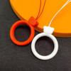 Cordão com Anel de Silicone Desenho de Urso Chaveiro de Celular Líquido Acessório Capa de Fone de Ouvido Pulseira Pingente para Pen Drive