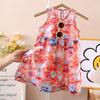 Vestido de Tirantes con Estampado Tridimensional 3D para Niña Verano Delgado Sin Mangas Chalecos Vestido Bebé Floral Largo