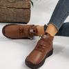 Sapatos Femininos de Venda Quente Transfronteiriça Costurados à Mão, Sapatos de Algodão de Cano Alto, Veludo de Inverno Quente Solas Macias, Sapatos Antiderrapantes para Mamãe para Prevenir o Frio