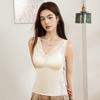 Hermosa Camisola de Encaje en la Espalda para Mujer Talla Grande Gordo mm Fondo Top sin Mangas Sin Sostén 2025 Verano Estilo Delgado