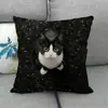 Fronha de almofada de sofá transfronteiriça, pelúcia curta amiga da pele, fronha de almofada de animal gato fofo, capa de almofada para sala de estar, não inclui enchimento
