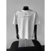 Camiseta de Manga Corta Estilo Verano para Hombre, Diseño Nicho Desestructurado con Hebilla Metálica, Estilo Coreano Holgado con Hombreras, Marca de Moda High Street