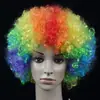 Venta Directa de Fábrica Peluca Afro para Fiesta de Disfraces, Payaso Divertido de Pelo Corto Multicolor para Fans