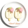 Parches de Resina de Helado de Cereza Brillante al por Mayor Accesorios para el Cabello DIY Materiales Hechos a Mano Parches Decorativos para Fundas de Teléfono Pegamento Crema