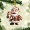 2025 Adorno Plano de Acrílico de Santa Claus para Regalo de Coche Adorno Navideño Decoración de Árbol de Navidad