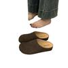 2026 Novo Modelo Mules Vermelhas Ankara Fechadas para Mulheres, Sapatos Casuais para Calçar sem Cadarço para Uso Externo com Solas Grossas e Estilo Birkenstock em Camurça