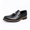 Mocassins Masculinos Plus Size Transfronteiriços 2025, Novos Sapatos de Couro Casuais de Negócios para Todas as Estações, Mocassins Masculinos Modernos com Borlas