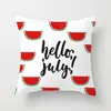Fronha Fofa Estampada com Frutas de Verão Capa de Almofada para Encosto de Sofá de Sala de Estar de Verão Refrescante Melancia Banana