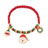 Pulsera Navideña Nueva Europea y Americana Moda Pulsera Navideña de Cuentas de Arroz para Mujer Papá Noel Muñeco de Nieve Colgante Pulsera Venta al por Mayor