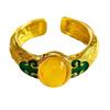 Oferta Especial Estilo Antiguo Xiangyun Imitación Cera de Abejas para Mujer Oro Antiguo Estilo Palacio Retro Esmalte Anillo Abierto Regalo Día de la Madre