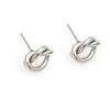 Aretes Mini de Lazo de Lujo, Pendientes Colgantes de Acero Inoxidable 18K con Piedra Natural, Modernos y Compactos, Joyería Versátil