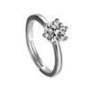 Anel de diamante simulado de seis garras de alta qualidade para mulheres, moda simples, alianças de moissanita para casais, pedido de casamento, atacado