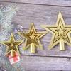 Decoração de Acessórios para Embalagem de Árvore de Natal 10-20cm Estrela de Cinco Pontas Galvanizada em estoque Enfeites de Estrela de Natal Chapéu de Natal Arco-Íris