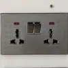 Interruptor de Pared para Hogar de Vidrio Templado Interruptor para Hotel Boutique Plata Estrella Enchufe USB Panel de Interruptores de Comercio Exterior