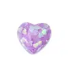 Parches creativos de resina de corazón pequeño y fresco Materiales para joyería DIY Corazón transparente con purpurina Pinzas para el pelo Gomas para el pelo Accesorios