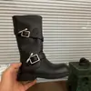 Coleção Nova de Inverno 2026: Botas Cano Alto de Metal Retrô com Fivela Dupla e Forro de Lã para Meninas, Botas de Couro para Motocicleta Cano Alto Estilo Britânico para Crianças