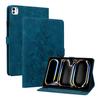 Funda de cuero plana para iPad Air de 13 pulgadas Samsung Tab S10FEplus soporte para tarjetas flor de lirio esmerilado