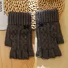 Luvas de Tela de Toque Masculinas Inverno Acolchoadas Forradas com Lã Quentes Estilo Coreano Cinco Dedos Tricotadas de Lã Ciclismo à Prova de Frio Estudante Preto