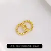 Contas Espaçadoras Anel Torcido Banhado a Ouro 14K Preserva Cor 12mm Feito à Mão DIY Miçangas Fio Grande Acessórios para Joias Pérolas