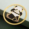 Marcapáginas redondo con forma de panda, venta al por mayor, bonito bolso con expresión facial, clip hueco para libro, pequeño regalo conmemorativo de viaje a Sichuan