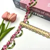 Novo Multi-Cor Flor Bordada Solúvel em Água Gradiente Acessórios Código de Barras Corrente de Clavícula Sapatos e Chapéus Acessórios de Cabeça Artesanal DIY Joias