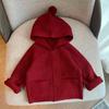 Cardigã de Tricô Infantil com Capuz para Meninos e Meninas, Roupa Externa Estilosa para Outono e Inverno para Bebês e Crianças
