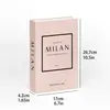 Libro inglés falso de color liso que se puede abrir, caja de almacenamiento de libro imitación inglesa rústica, pieza decorativa para escritorio de casa modelo
