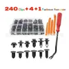 Kit de Clipes para Carro com 240 Peças e 5 Ferramentas de Remoção Fixadores de Para-choque e Painel de Porta Pinos de Pressão Clipes Plásticos Universais