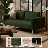 Sofá para Apartamentos Pequeños, Oficinas de Alquiler, Sofá Largo y Relajado, Cuero Negro con Cera de Aceite, Sofá Cama Pequeño Vintage para Sala de Estar