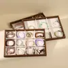 Bandeja para Joyería de Pulsera con Veta de Madera de Nogal Negro, Bandeja de Exhibición para Joyería, Anillos, Pendientes, Bandeja de Visualización