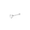 Piercing de Nariz e Orelha em Aço Inoxidável Polido Coração e Lua com Barra Reta, Argola de Nariz Simples 20g Joias de Nariz Atacado