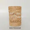 Artesanato de Palha Tampa de Vidro para Copo Tecida à Mão Suporte para Ovo Vaso Tampa Protetora para Pote de Vidro Rattan Corda de Papel Tampa para Copo