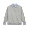 MTLCLOTHES Ropa para Hombre Otoño Nuevo Coreano Falso Dos Piezas Retro Solapa Forro Polar Camisa POLO Suéter Casual