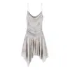 Bestseller Transfronterizo de AliExpress Primavera 2026 Nuevo Vestido Asimétrico de Malla de Seda Floral Ajustado para Mujer 5039651