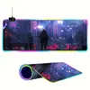 Popular Série Cyberpunk Gaming Mouse Luminoso e Teclado Pad RGB Desk Mat Fábrica Personalizada Atacado