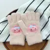 Guantes Infantiles para 8-12 Años, Tejidos, Guantes Cálidos de Invierno para Estudiantes de Primaria, Modernos y Lindos, Forrados de Felpa, a Prueba de Frío, con Dedos Separados de Dibujos Animados para Niños y Niñas