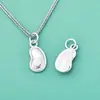Nuevo Plata de Ley S925 Nuevo Estilo Chino Moneda de Cobre Brillante Frijol de la Fortuna Pequeño Colgante Accesorios para Pulsera de Cuentas DIY Collar Colgante