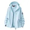 Chaqueta tres en uno estilo Luotuo para mujer, abrigo cortavientos para hombre, chaqueta casual con capucha de caparazón blando para exteriores, chaqueta de montañismo, estilo para parejas