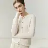Cardigã de Lã Cashmere 100% Puro com Tranças, Gola Redonda, Manga Longa, Versátil, Aconchegante, Casaco de Tricô
