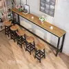 Mesa de Bar, Mesa Larga Contra la Pared, Mesa Alta para el Hogar, Combinación de Mesa y Sillas para Tienda de Té de Leche, Mesa de Café Larga y Estrecha, Mesa de Bar